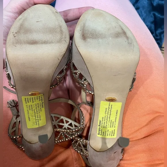 Sergio Rossi Tan Strappy Heels - Picture 4 of 7